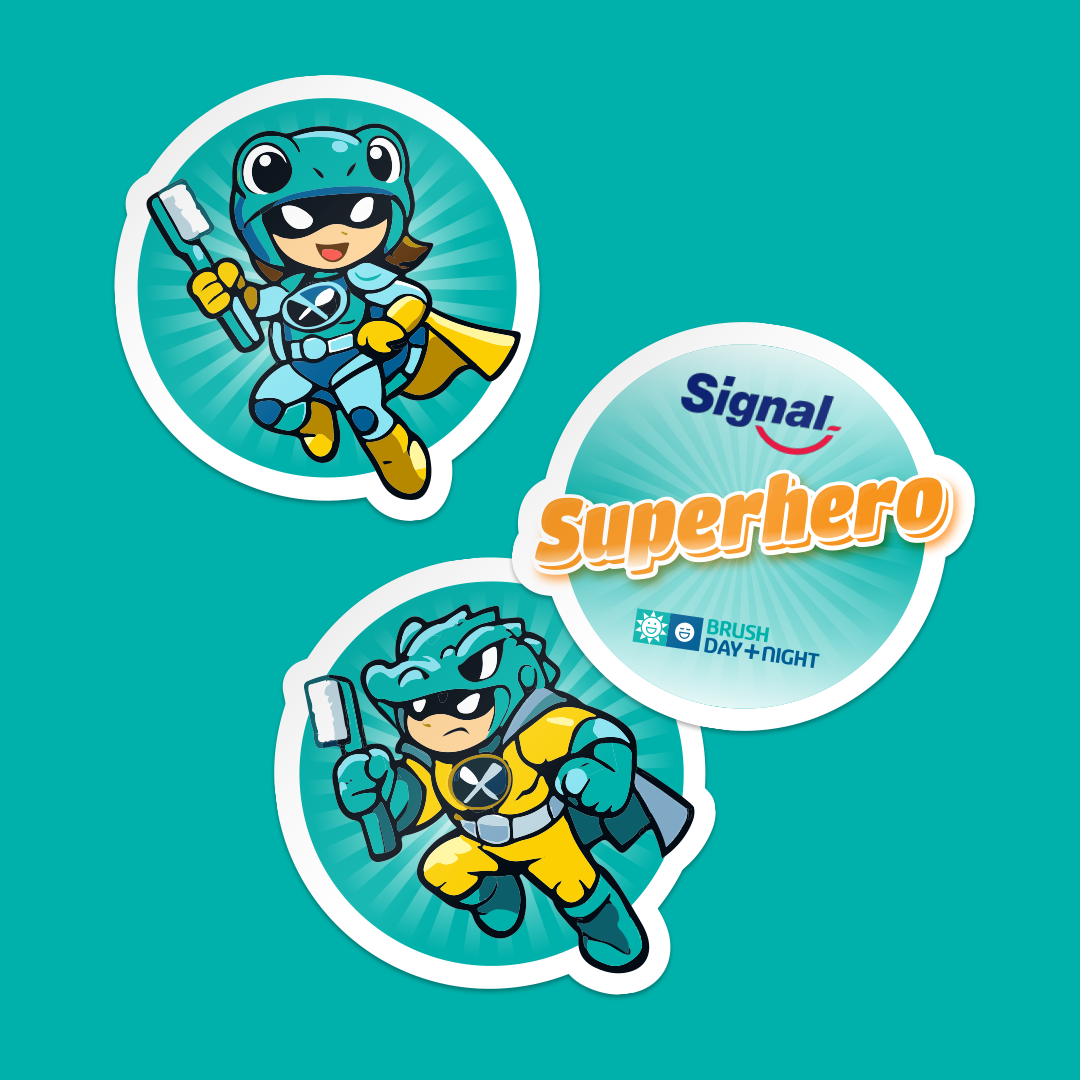 Signal Superheroes character stickers
