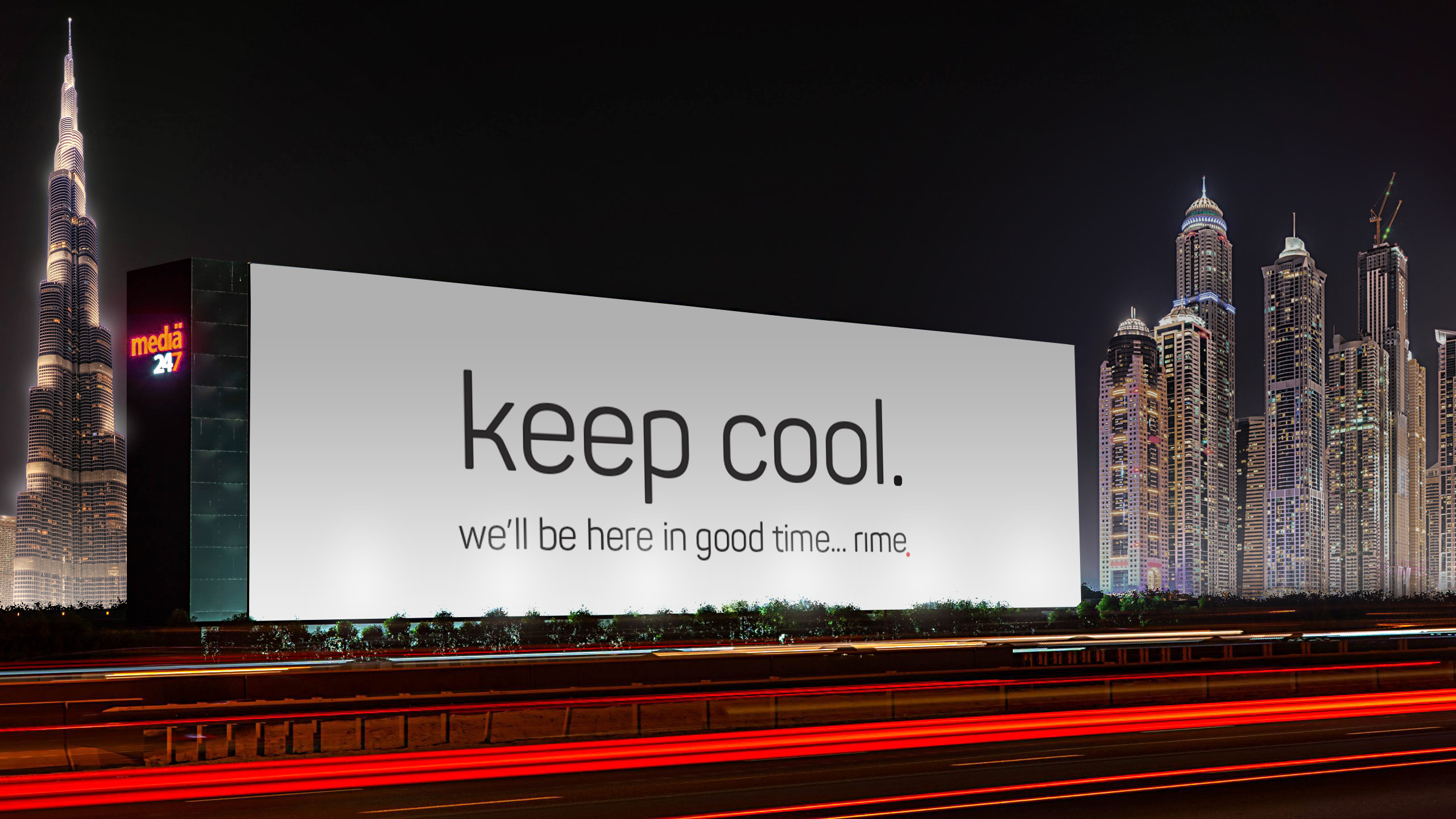 Rime keep cool billboard campaign in Dubai