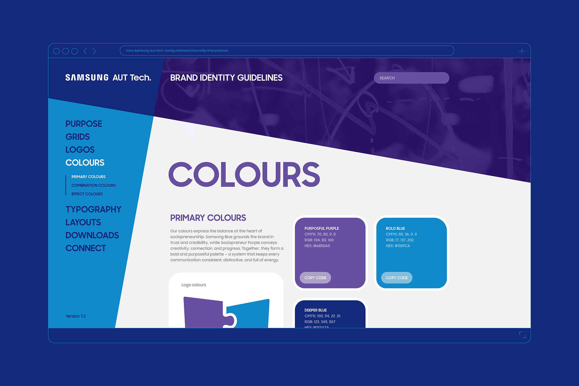 Samsung AUT Tech digital brand identity guidelines