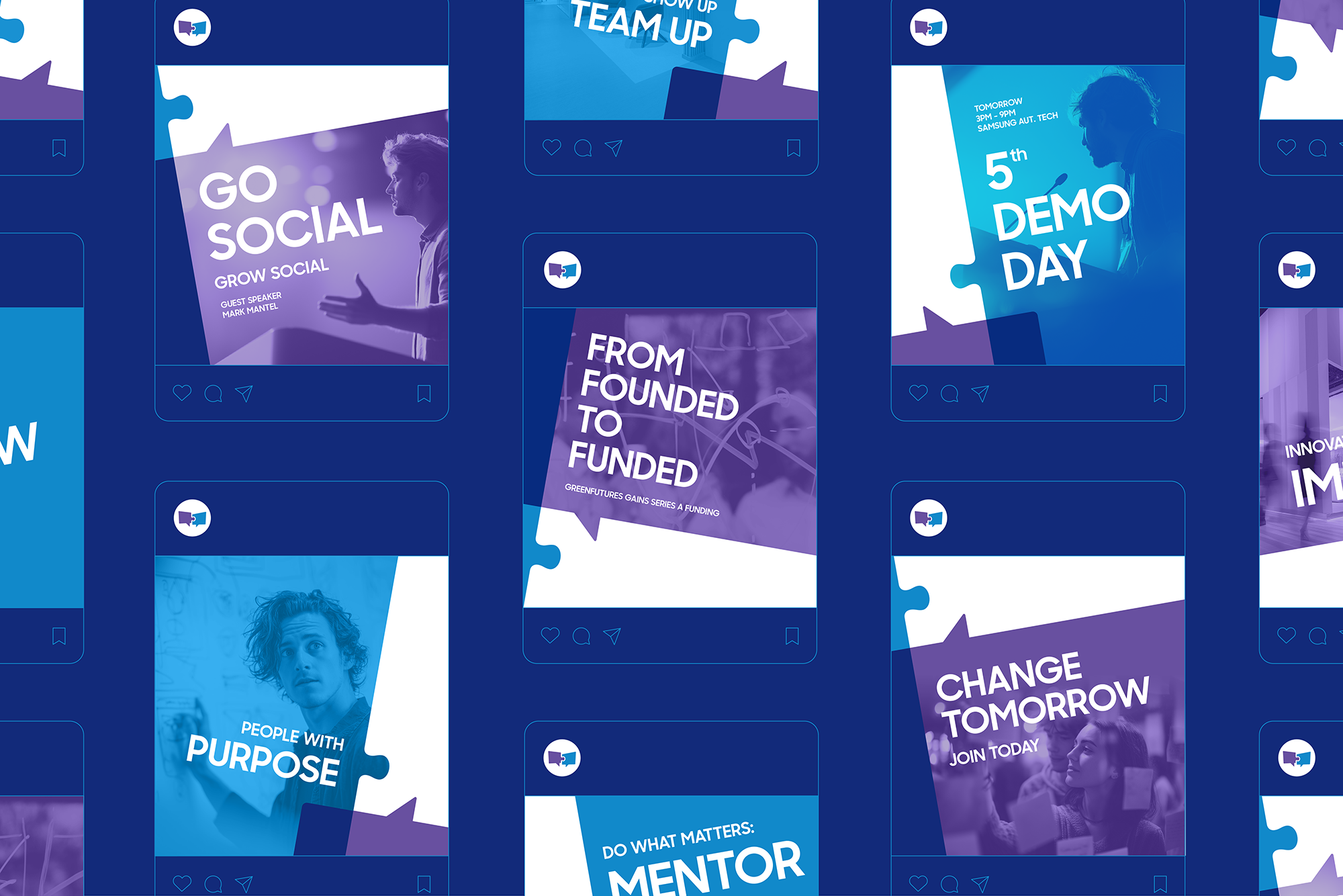 Samsung AUT Tech social media campaign tiles